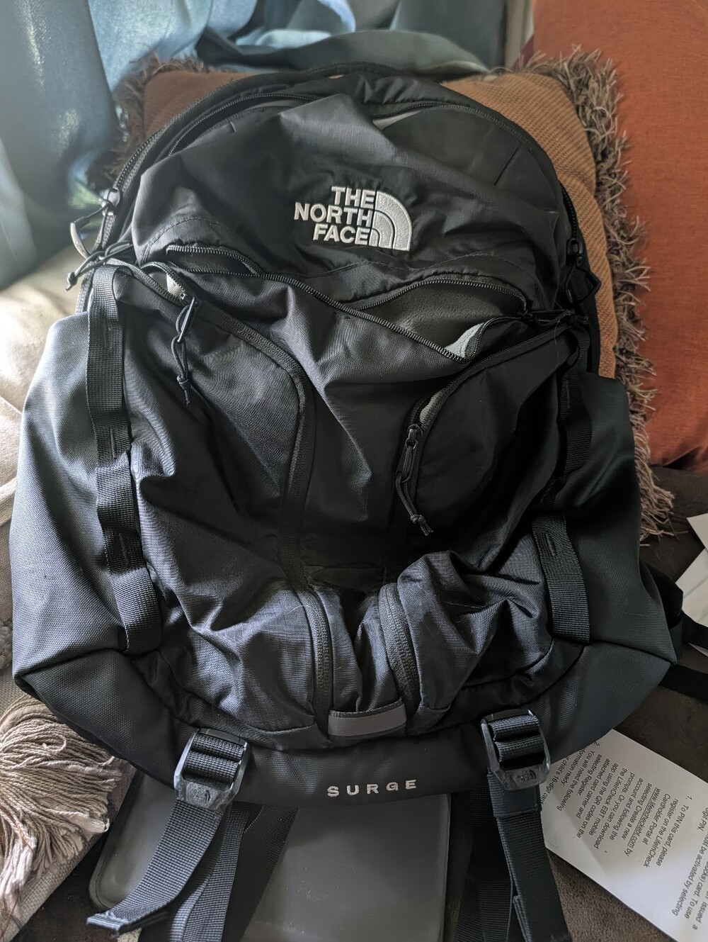 The North Face Black Surge Backpack with Logo